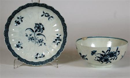 Appraisal: A first period Worcester 'Three Flowers' pattern slop bowl circa