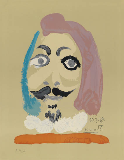 Appraisal: PABLO PICASSO after Les Portraits Imaginaires Color lithograph x mm