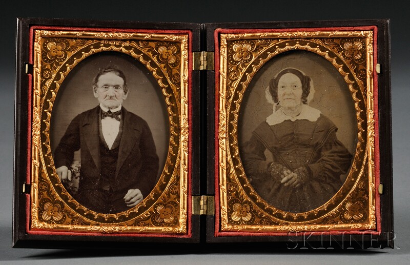 Appraisal: Two Quarter Plate Ambrotype Portraits of an Elderly Couple together