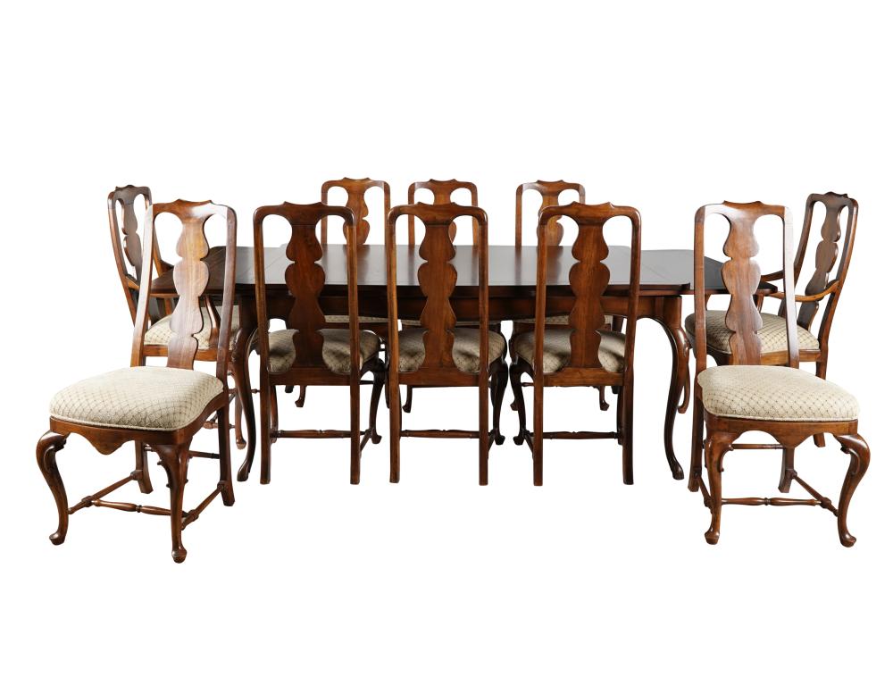 Appraisal: MAHOGANY DINING TABLE CHAIRS th century unsigned the table with