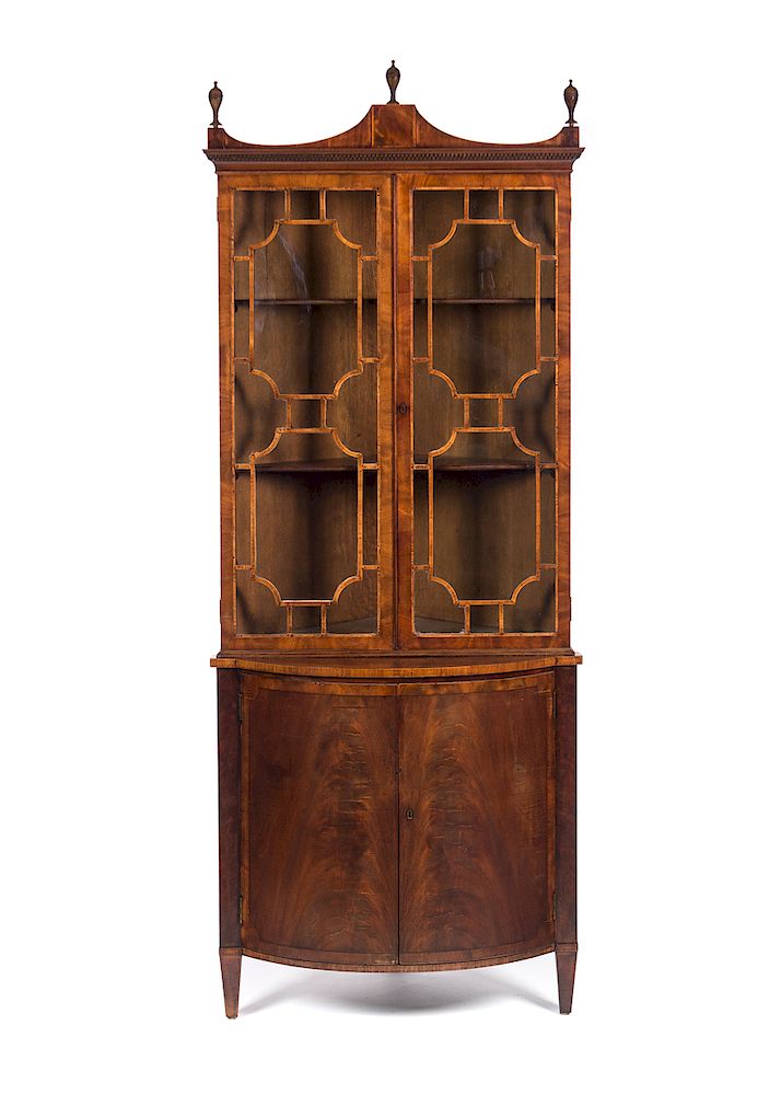 Appraisal: Baker Mahogany Corner Cabinet Measures tall x wide Good original