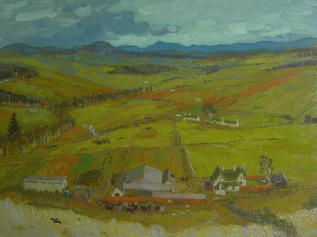 Appraisal: ALASTAIR FLATTELY SCOTTISH - BRAEFOOT FARM Signed oil on canvas