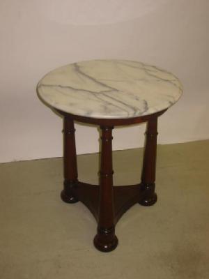 Appraisal: A VICTORIAN MAHOGANY OCCASIONAL TABLE the associated veined white marble