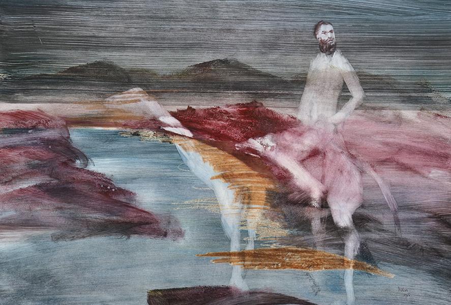 Appraisal: SIDNEY NOLAN - Burke and Camel ripolin enamel on paper