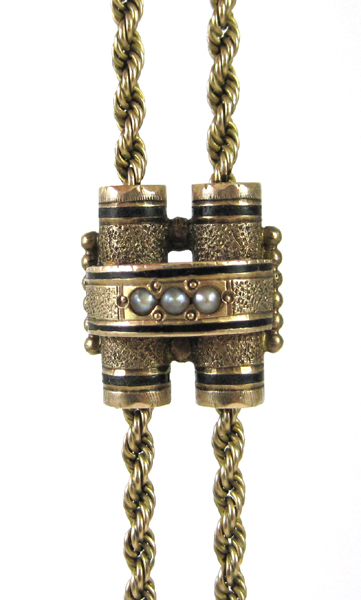 Appraisal: TEN KARAT YELLOW GOLD CHAIN AND SLIDE PENDANT with a