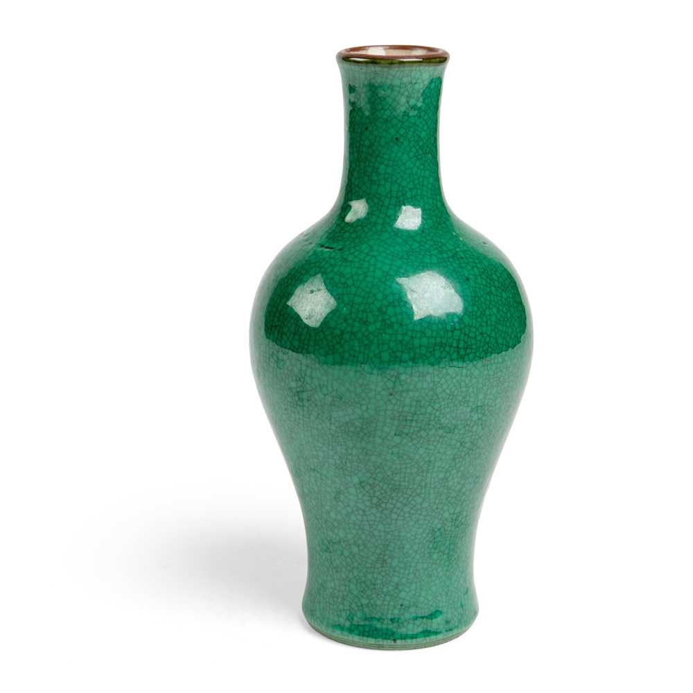 Appraisal: LANGYAO GREEN-GLAZED VASE LATE QING DYNASTY-REPUBLIC PERIOD TH- TH CENTURY