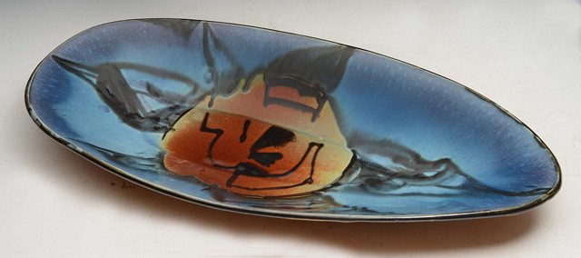 Appraisal: Kenneth Clark - A large asymmetrical bowl with abstract decoration