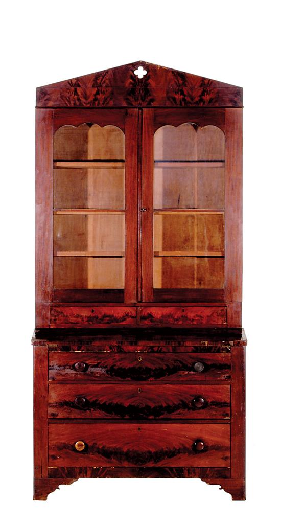 Appraisal: Southern mahogany bureau bookcase circa - possibly Columbia South Carolina