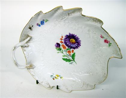 Appraisal: Meissen leaf-form porcelain sweetmeat dish th th century