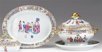 Appraisal: Large Chinese export famille rose tureen stand and serving tray