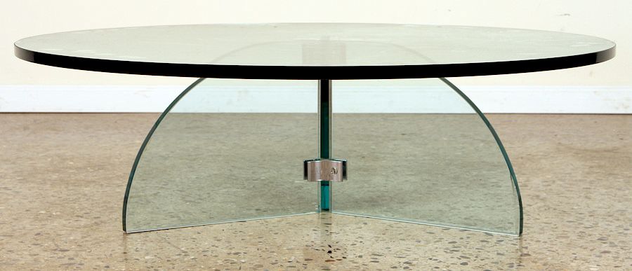 Appraisal: CHROME GLASS COFFEE TABLE A chrome and glass coffee table