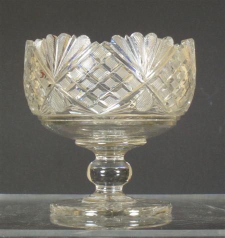 Appraisal: A large mid th century cut glass footed sugar bowl