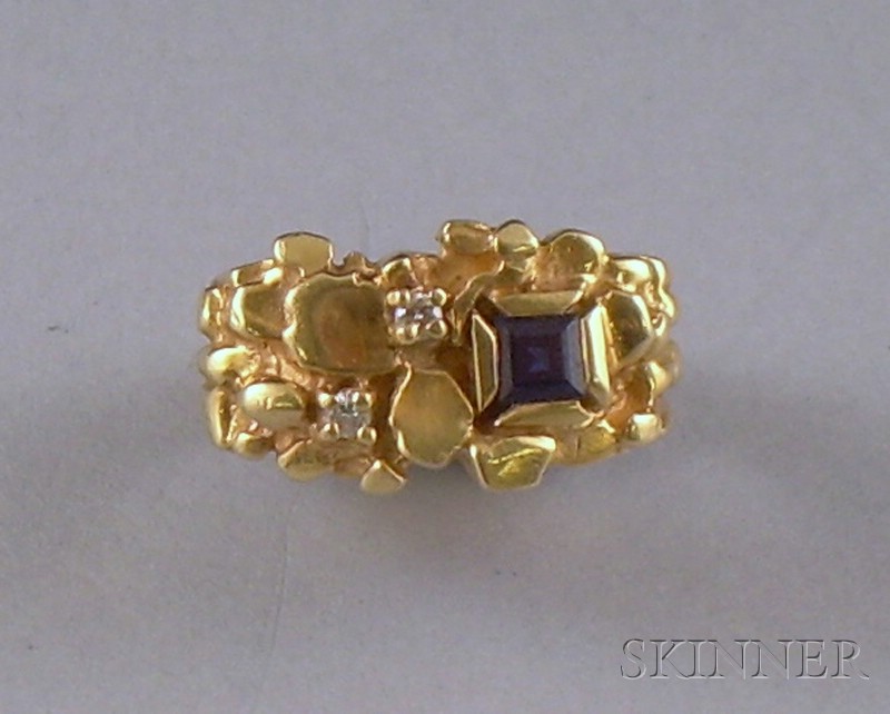 Appraisal: kt Gold Sapphire and Diamond Ring Bangkok s size