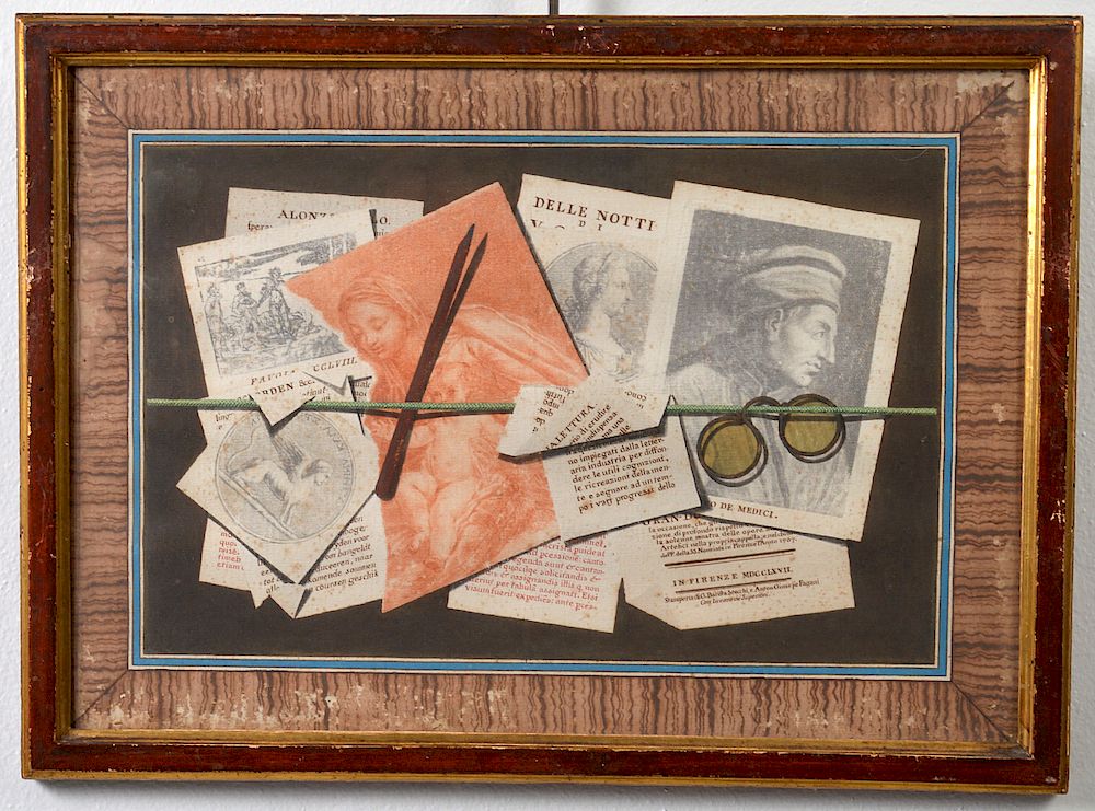 Appraisal: th C Italian School Trompe L'Oeil Composition Italian school th