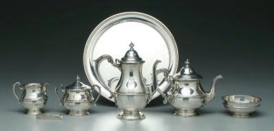 Appraisal: Five piece sterling tea service tray all S Kirk Son