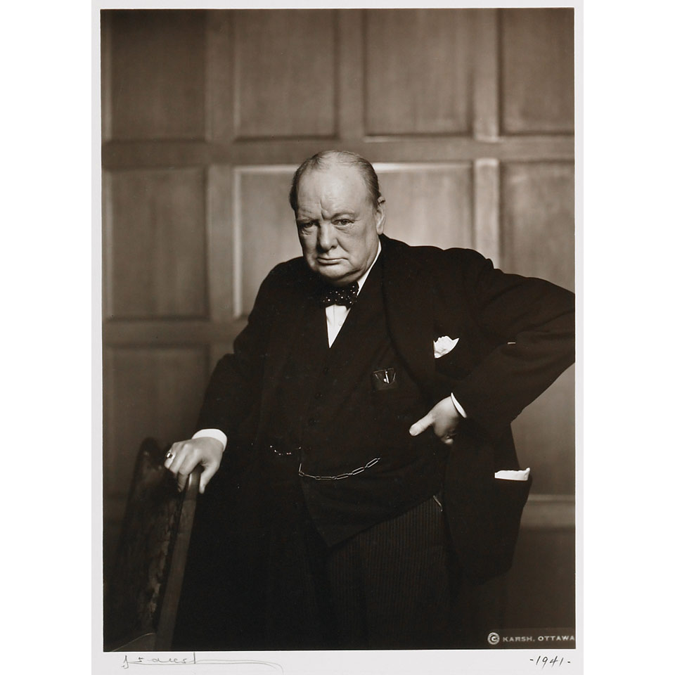 Appraisal: YOUSUF KARSH THE RIGHT HONOURABLE SIR WINSTON CHURCHILL gelatin silver