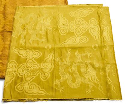 Appraisal: Chinese yellow ground and embroider silk panel late qing dynasty