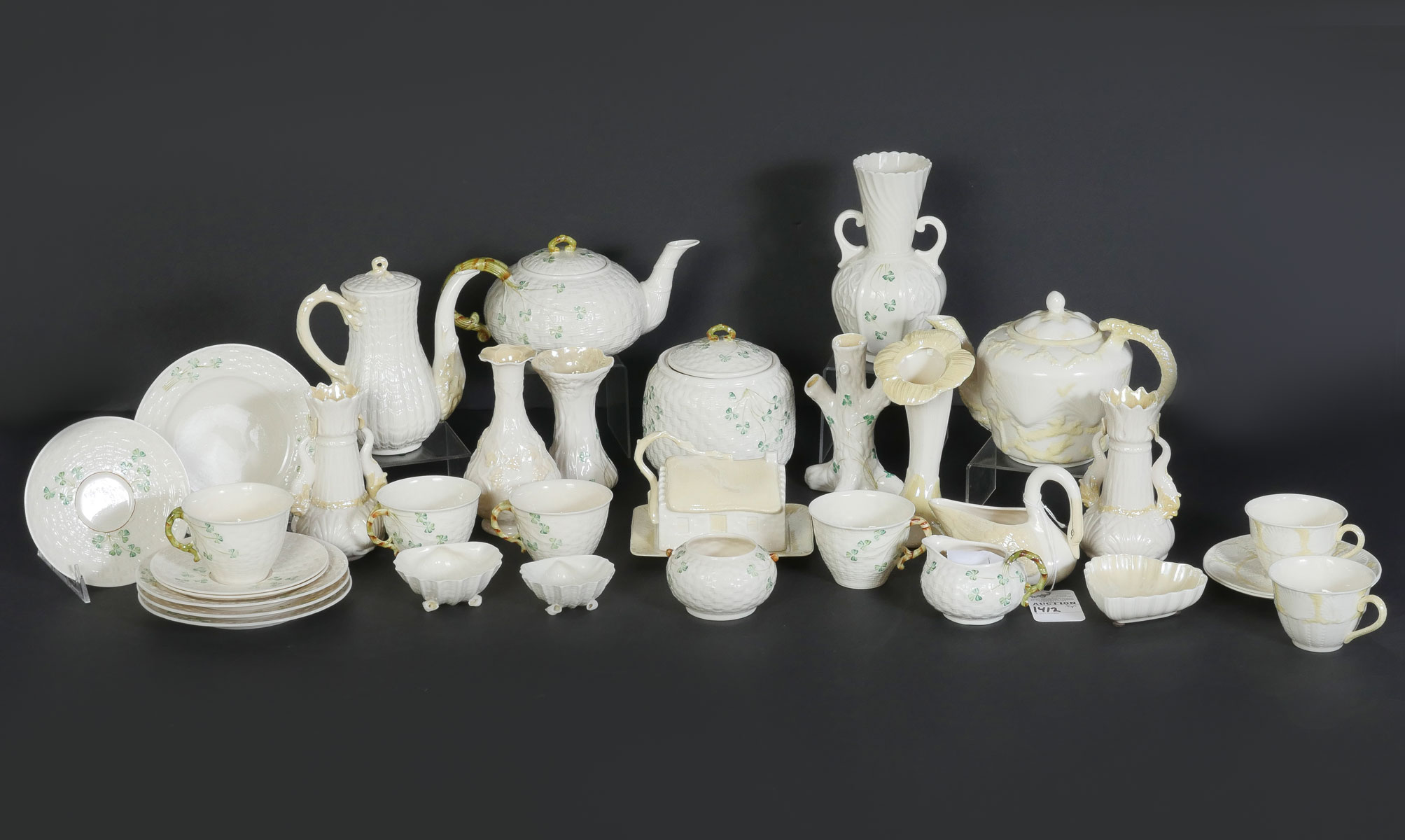 Appraisal: PC IRISH BELLEEK PORCELAIN COLLECTION Comprising tea coffee pots Cups