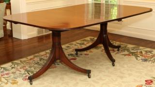 Appraisal: ENGLISH MAHOGANY DOUBLE-PEDESTAL DINING TABLE C H L WITH TWO