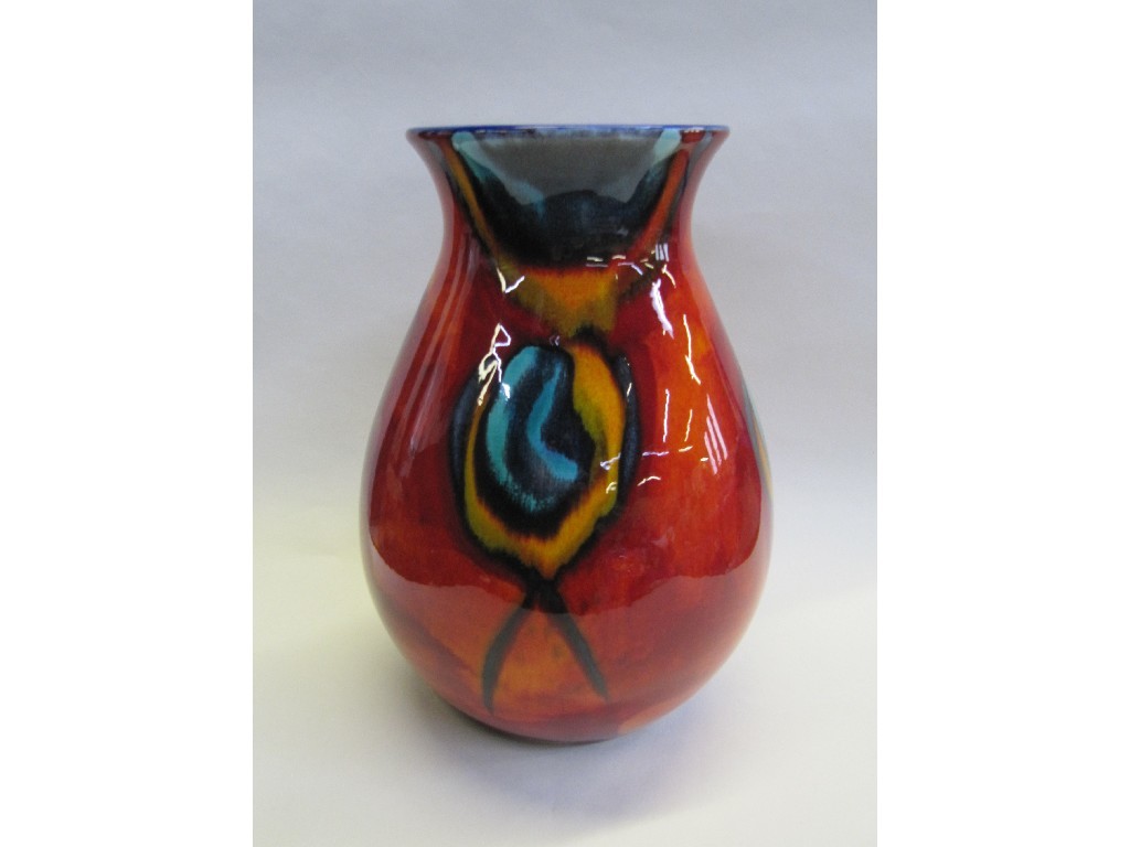 Appraisal: Large Poole Pottery 'Peacock' pattern vase