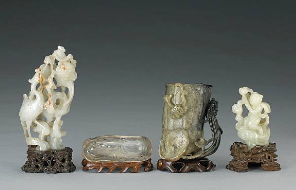 Appraisal: A group of four hardstone carvings The first a very