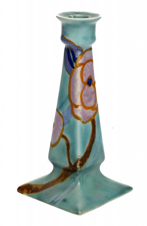 Appraisal: CLARICE CLIFF AN A J WILKINSON INSPIRATION ROSE CANDLESTICK cm