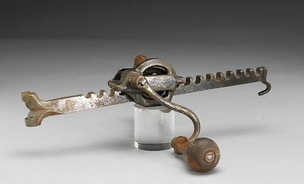 Appraisal: A German crossbow cranequincirca The ratchet bar with belt hook