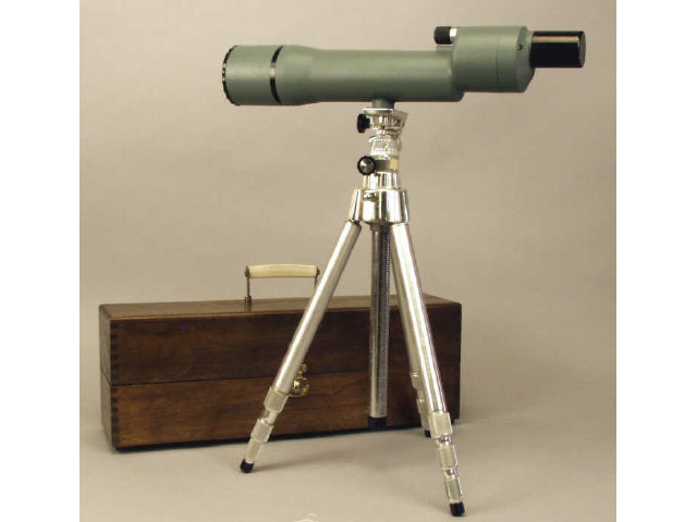 Appraisal: Bausch and Lomb spotting scope in walnut fitted case with