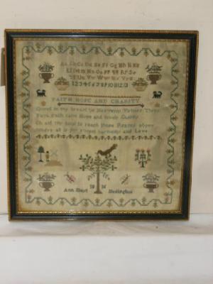 Appraisal: A GEORGE III NEEDLEWORK SAMPLER by Ann Stayt dated with