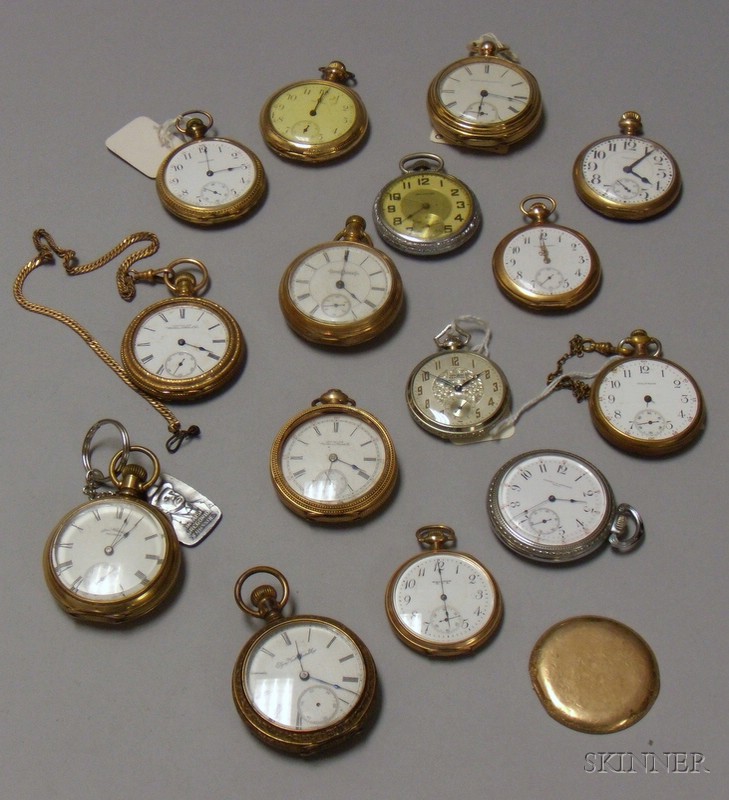 Appraisal: Approximately Fifteen Gold-filled or Base Metal Pocket Watches