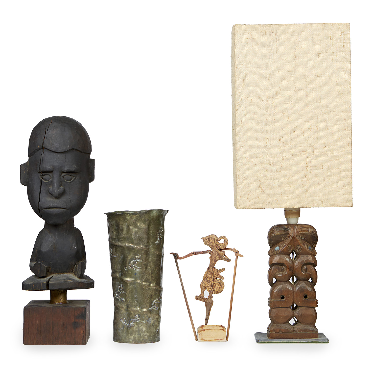 Appraisal: A GROUP OF MID TH CENTURY TRIBAL COLLECTABLES Comprising an