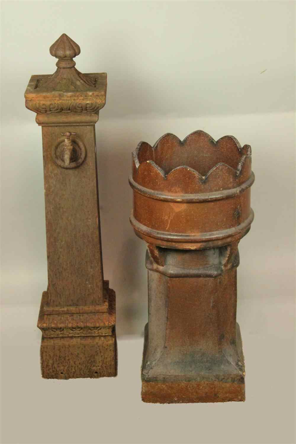 Appraisal: CAST IRON GARDEN STAND WITH SPIGOT WITH A CERAMIC URN