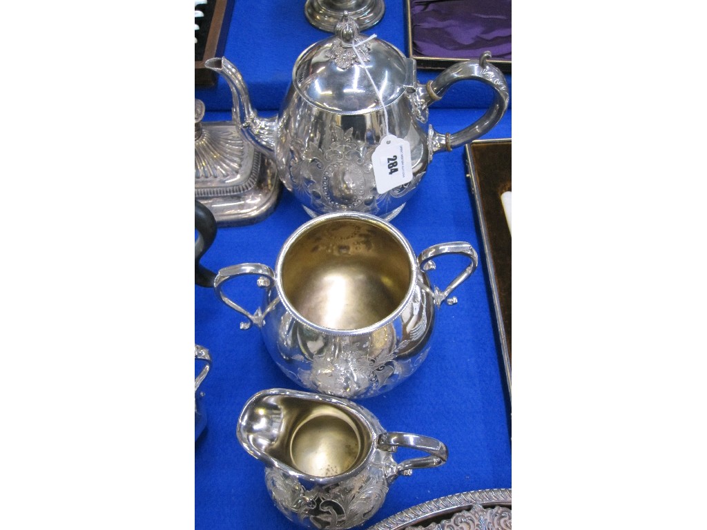 Appraisal: Three piece EPBM tea service