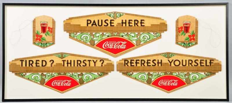 Appraisal: Coca-Cola Grillwork Festoon Description Dated Beautifully framed under plexiglass in