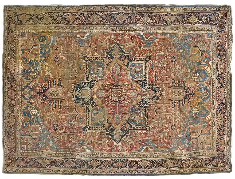 Appraisal: PERSIAN HERIZ RUGPersian Heriz Rug made in northwest Iran area