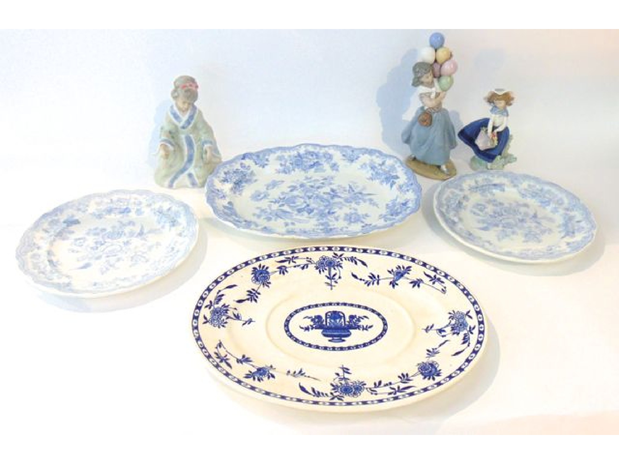 Appraisal: A collection of th century Asiatic Pheasant pattern blue and