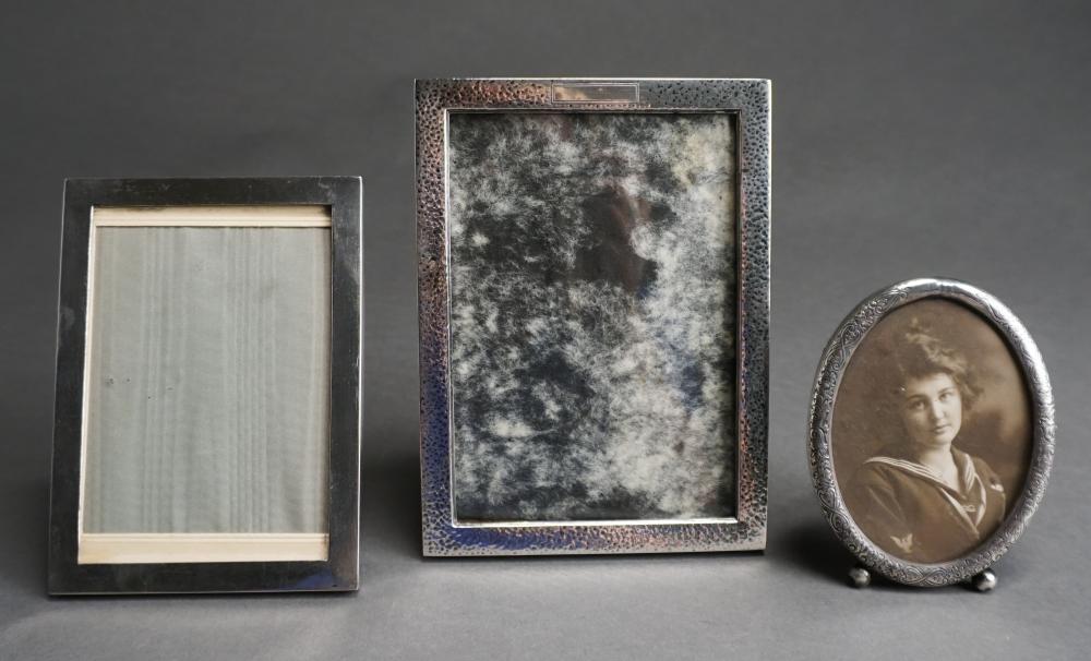 Appraisal: Three Sterling Silver Mounted Photo Frames Larger x in x