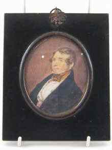 Appraisal: A miniature portrait of a gentleman on ivory c measuring