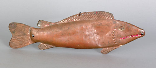 Appraisal: Charles Slectha copper fish decoy early th c l