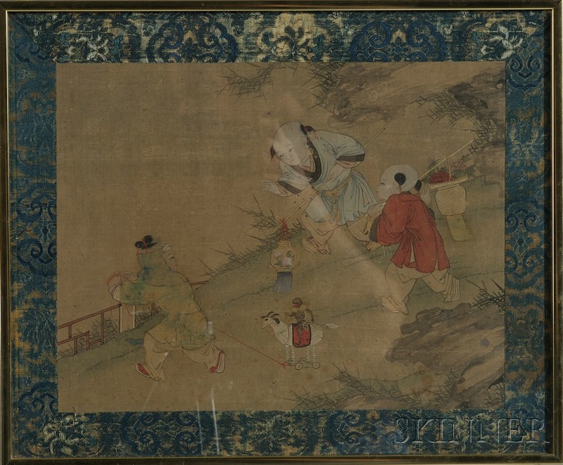 Appraisal: Album Leaf China th century ink and colors on silk