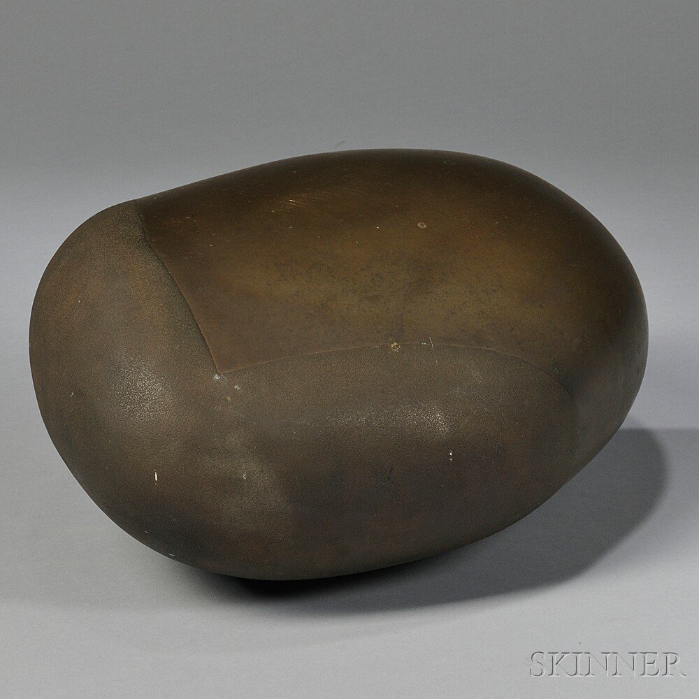 Appraisal: David Phillips Face Sculpture Bronze Amorphic form signed and dated