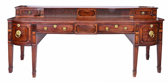 Appraisal: A GEORGE III NORTH COUNTRY MAHOGANY DINING ROOM SIDEBOARD with