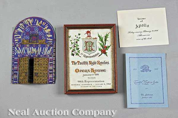 Appraisal: Mardi Gras four ball invitations including Krewe of Osiris Twelfth