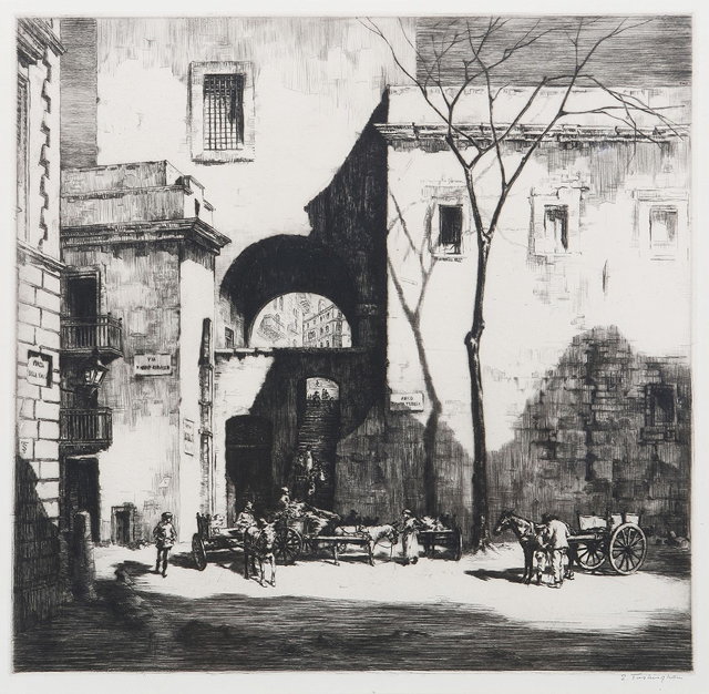 Appraisal: SIDNEY TUSHINGHAM - 'Arco Santa Teresa Palermo' drypoint first state