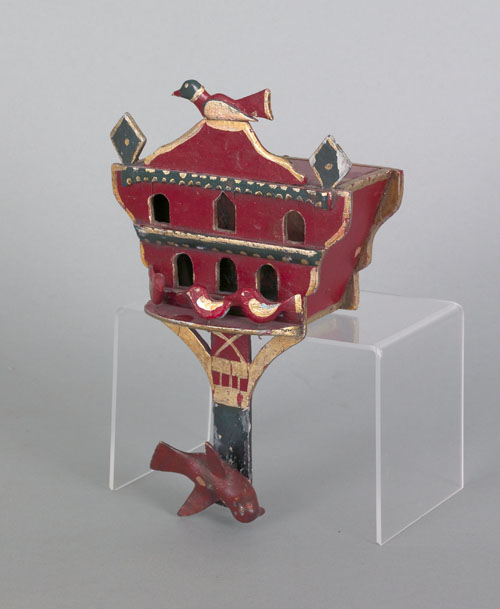 Appraisal: American carved and painted birdhouse whimsy early th c h