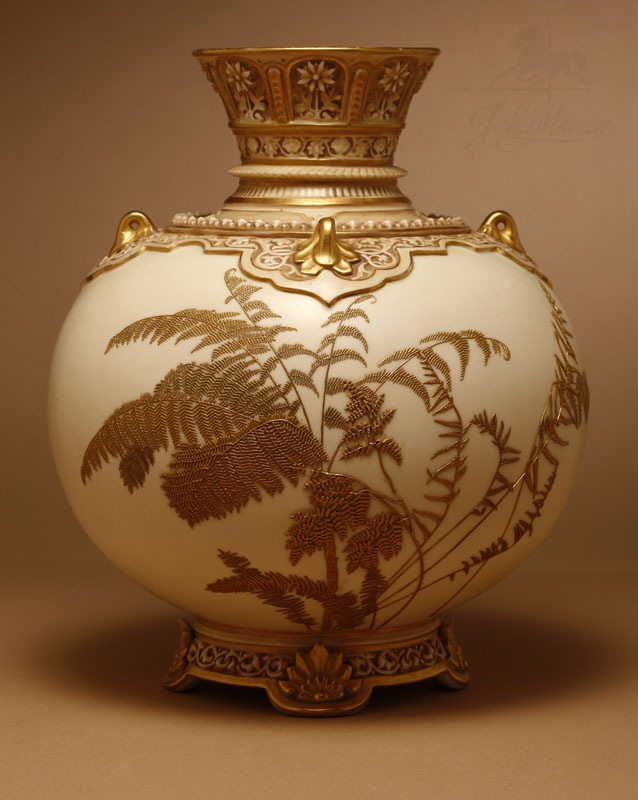 Appraisal: A Royal Worcester Persian style 'Fern' vase model A Royal