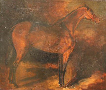 Appraisal: EARLY HORSE PORTRAIT IN THE STYLE OF GERICAULT OIL C