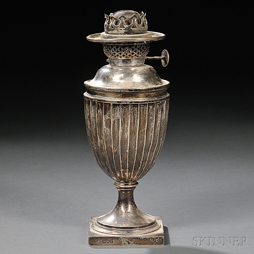 Appraisal: Edward VII Sterling Silver Oil Lamp London - Goldsmiths Silversmiths