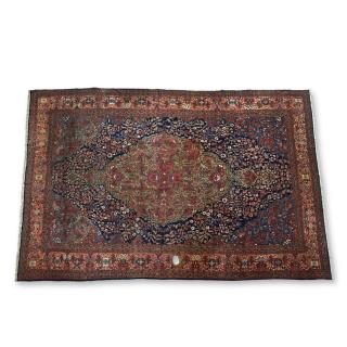 Appraisal: Persian Carpet Persian Carpet Blue field with green medallion approx