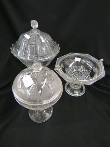 Appraisal: pcs of Pattern Glass two large covered compotes and an